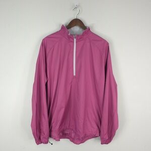 Peter Millar E4 Wind Jacket Mens Large Pink 1/2 Zip Golf Pullover Lightweight